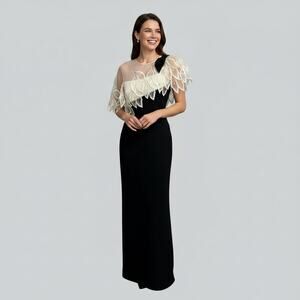 Victor Costa black and ivory vintage dress, size XS